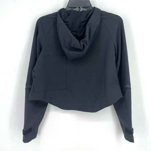 Gymshark Venture Hooded Jacket Womens Size XS Cropped Solid Black - Picture 3 of 6